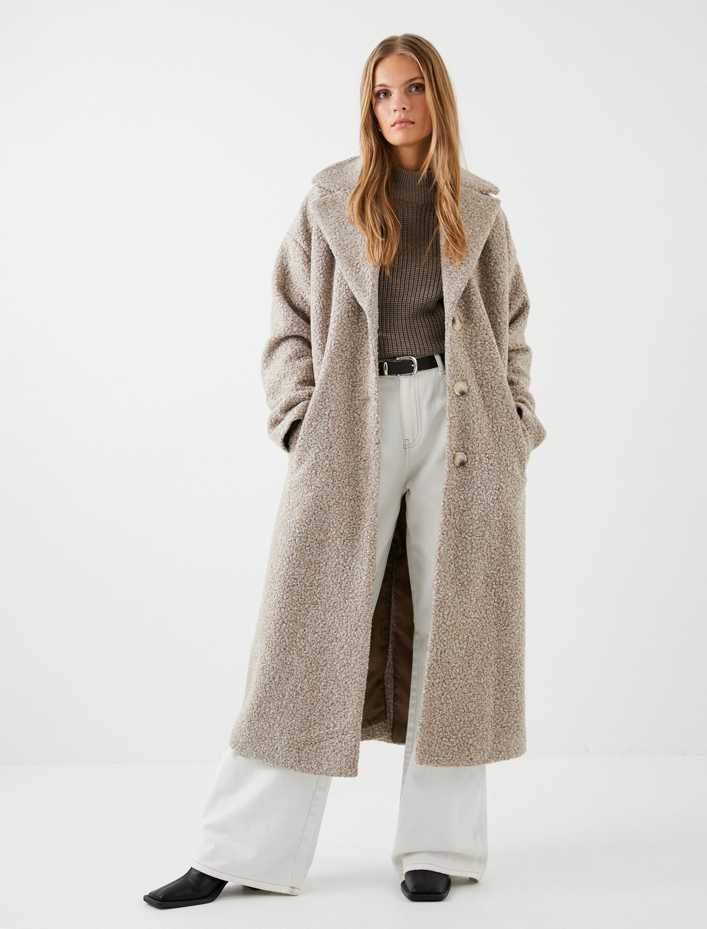   Oversize Buklet Kaban Düğmeli Cep Detaylı