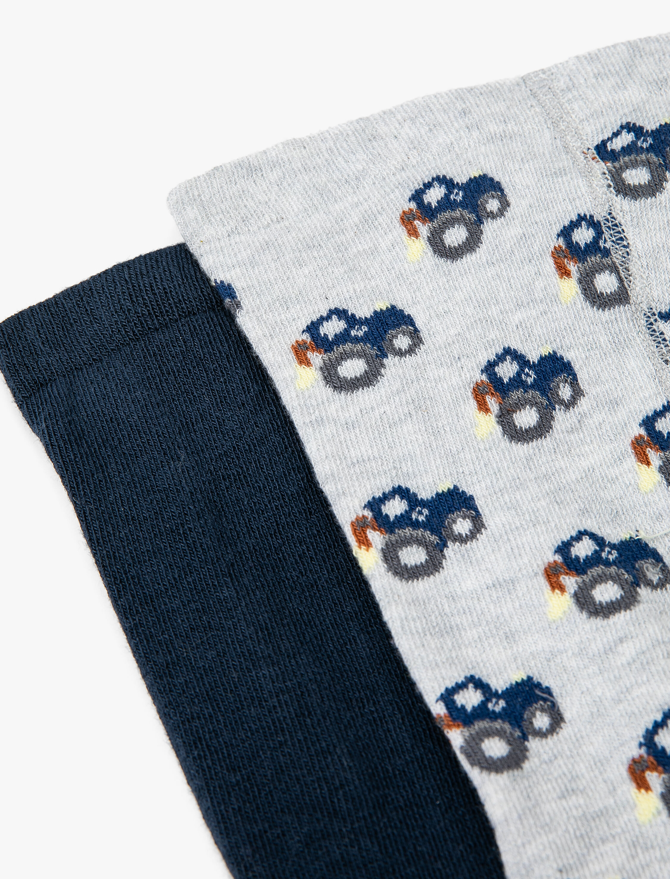  Erkek Bebek 2'li  Araba Desenli Pamuklu Külotlu Çorap