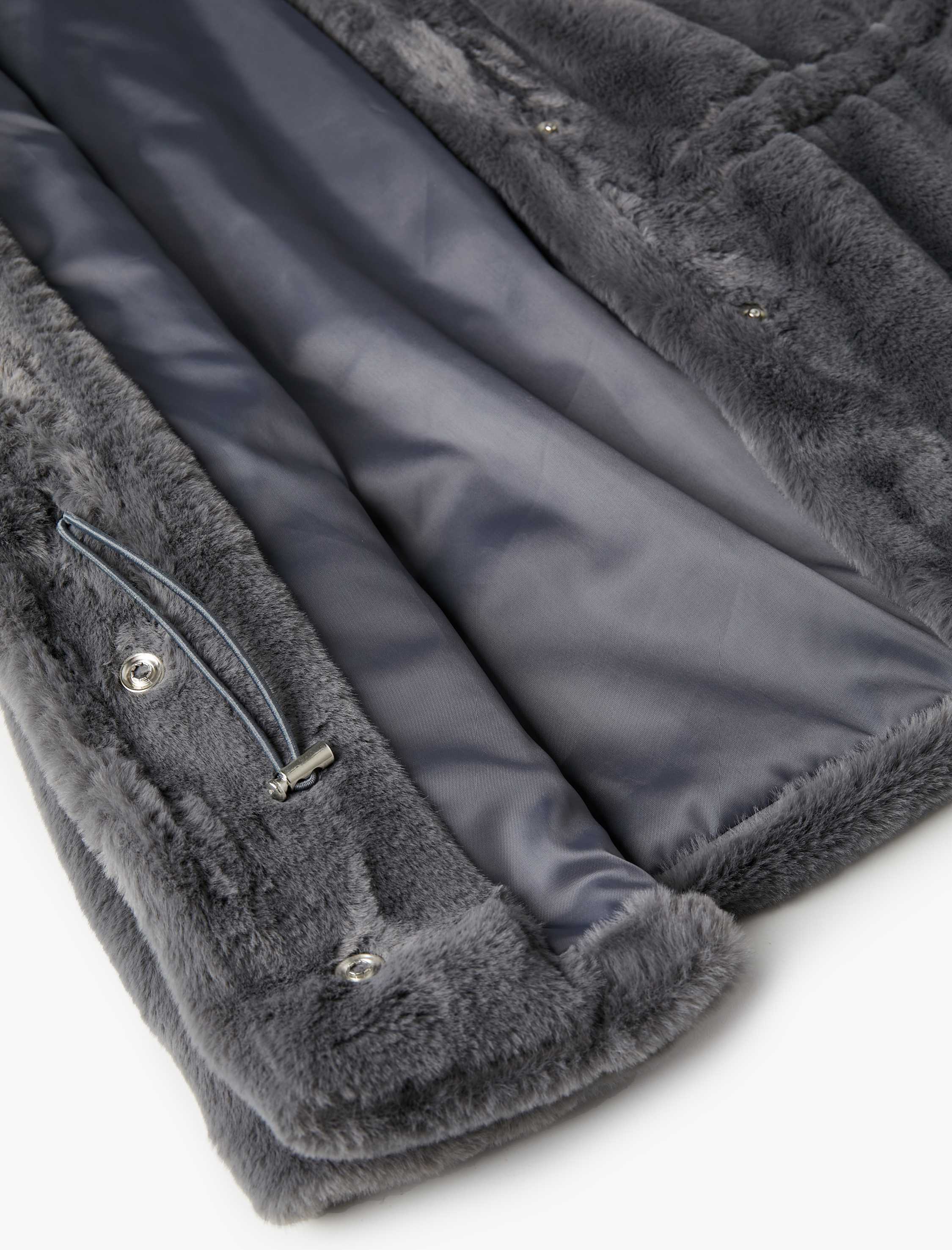   Peluş Yelek Kapşonlu Beli Lastik Detaylı Cepli