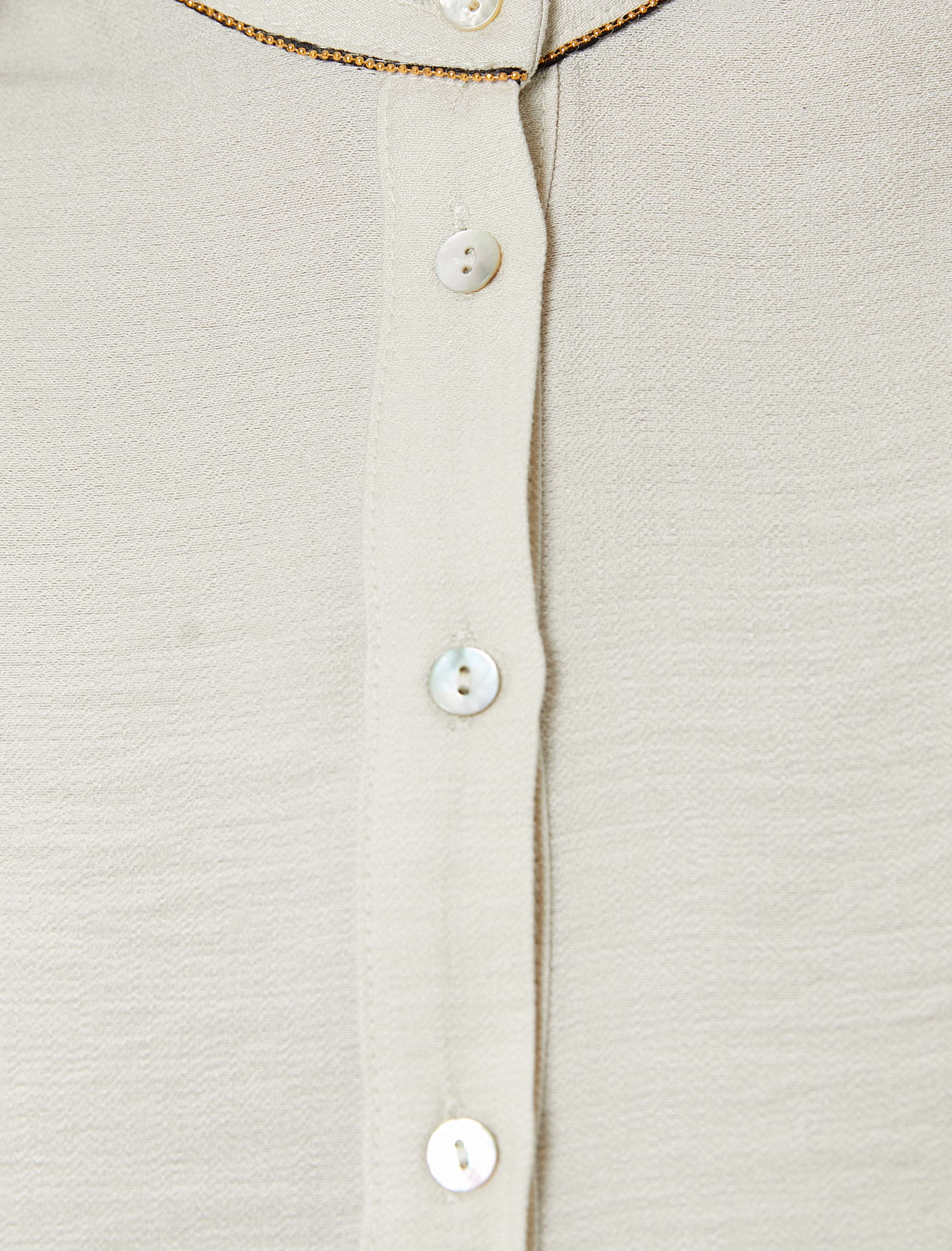   Hakim Yaka Bluz Balon Kollu Düğmeli Nervürlü Viskon