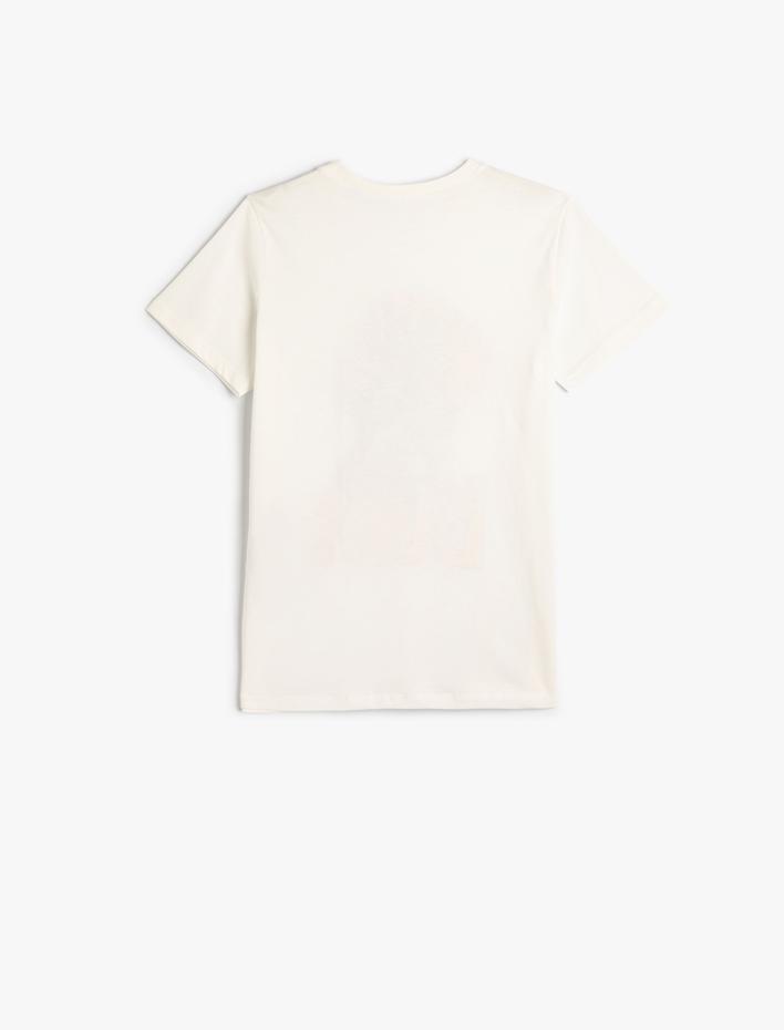 Erkek Çocuk Tişört Kısa Kollu Dinozor Baskılı Bisiklet Yaka Pamuklu