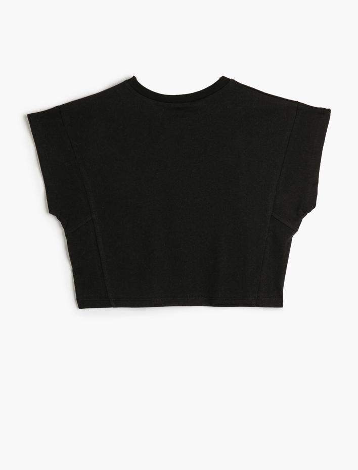 Kız Çocuk Basic Tişört Kısa Kollu Bisiklet Yaka Pamuklu