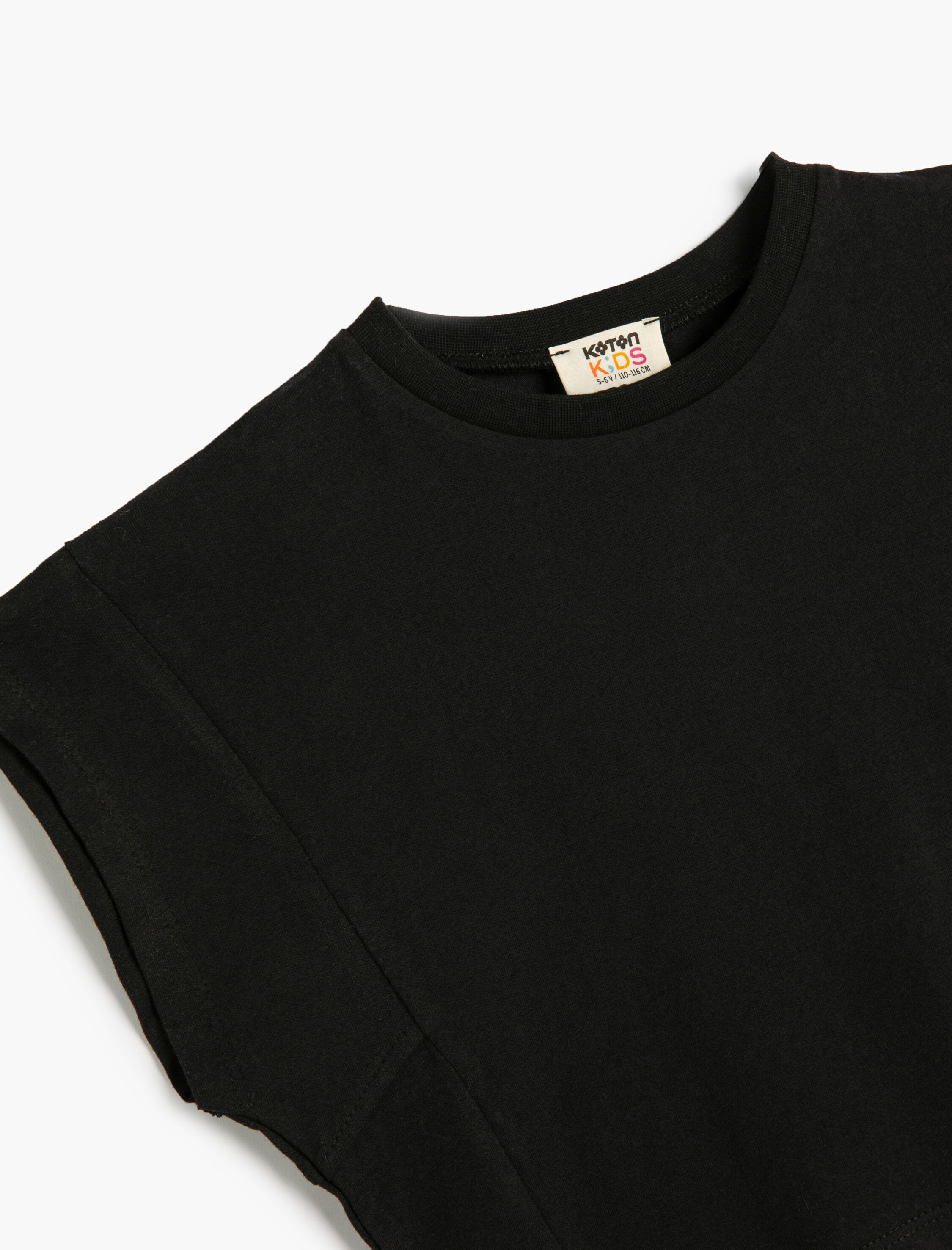  Kız Çocuk Basic Tişört Kısa Kollu Bisiklet Yaka Pamuklu