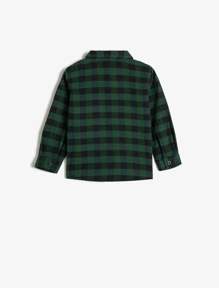 Erkek Bebek Oduncu Gömlek Uzun Kollu Cep Detaylı