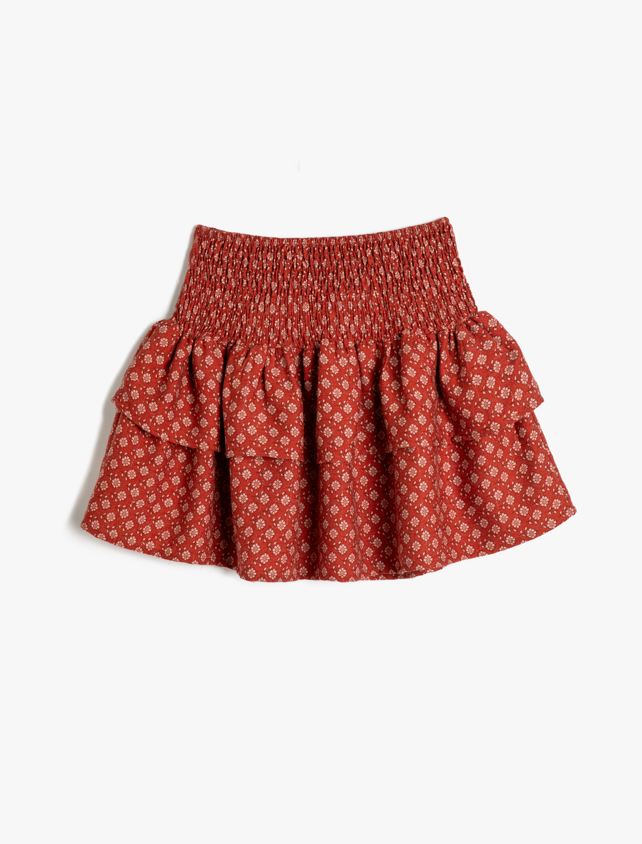  Kız Çocuk Çiçekli Etek Katlı Volanlı Gipe Detaylı