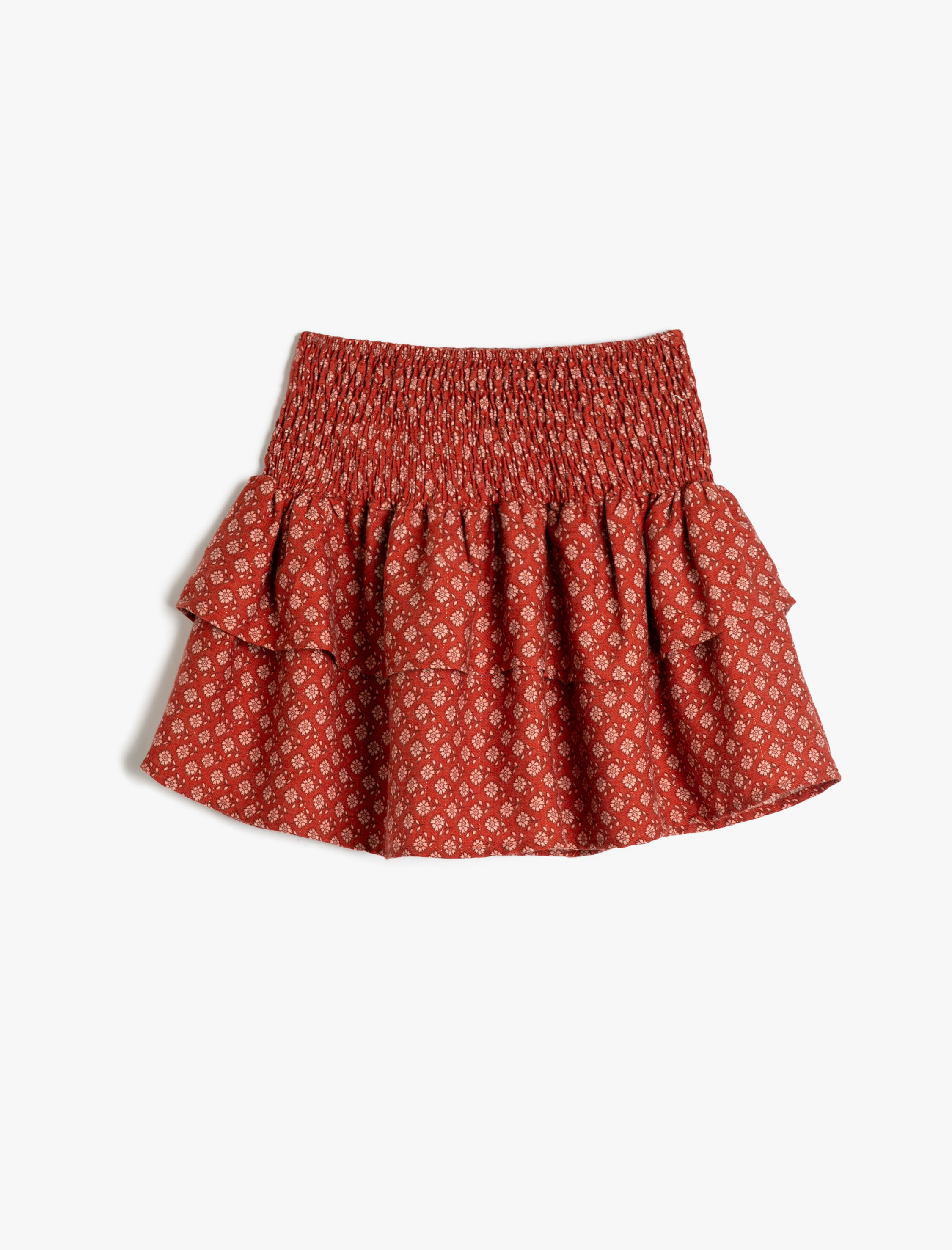  Kız Çocuk Çiçekli Etek Katlı Volanlı Gipe Detaylı