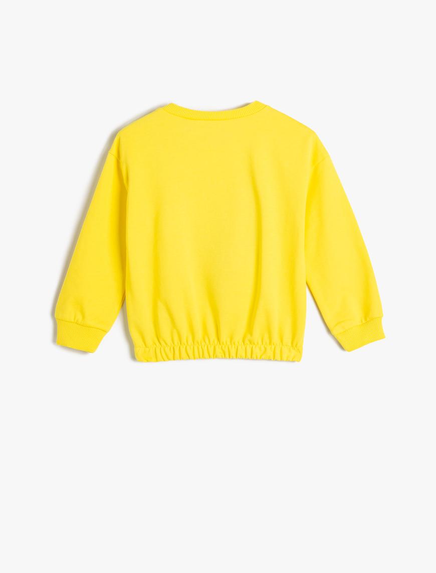  Kız Bebek Tweety Sweatshirt Lisanslı Uzun Kollu Bisiklet Yaka Şardonlu Pamuklu