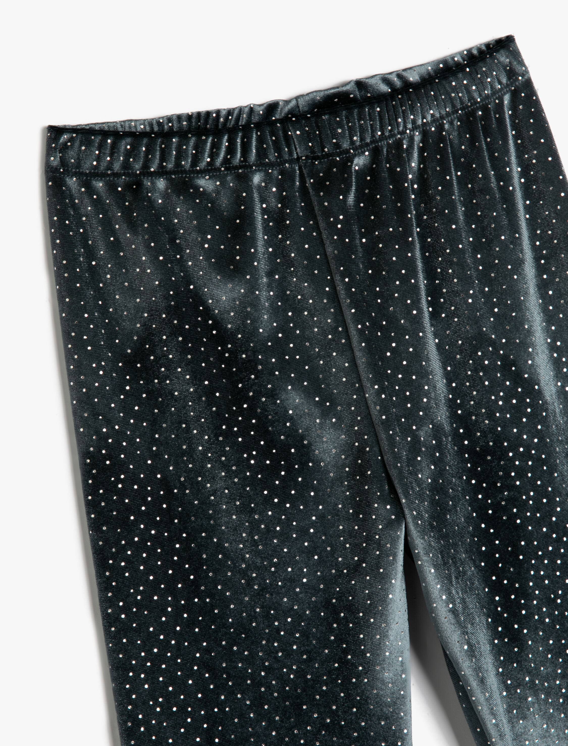  Kız Çocuk Kadife Tayt Sim Detaylı Beli Lastikli