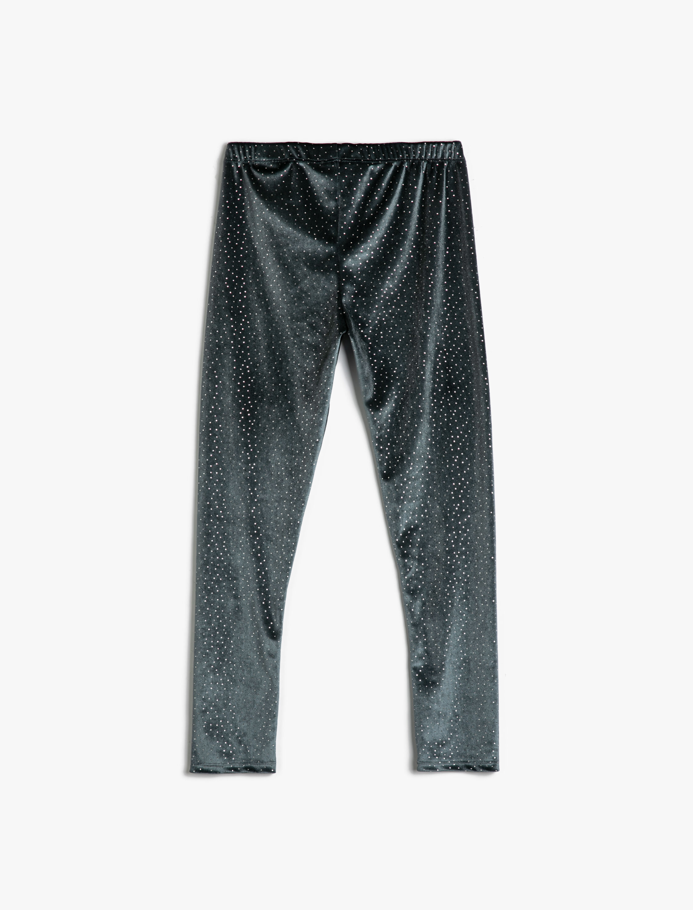  Kız Çocuk Kadife Tayt Sim Detaylı Beli Lastikli