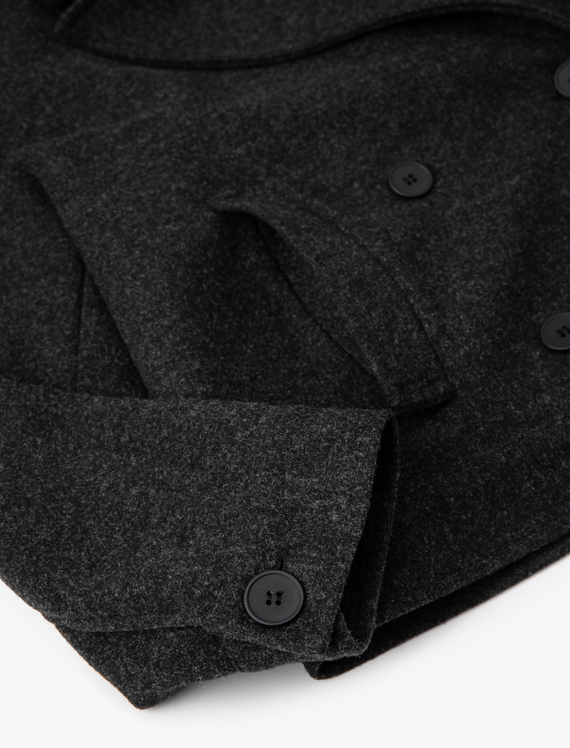   Kaşe Ceket Kruvaze Düğmeli Cep Detaylı