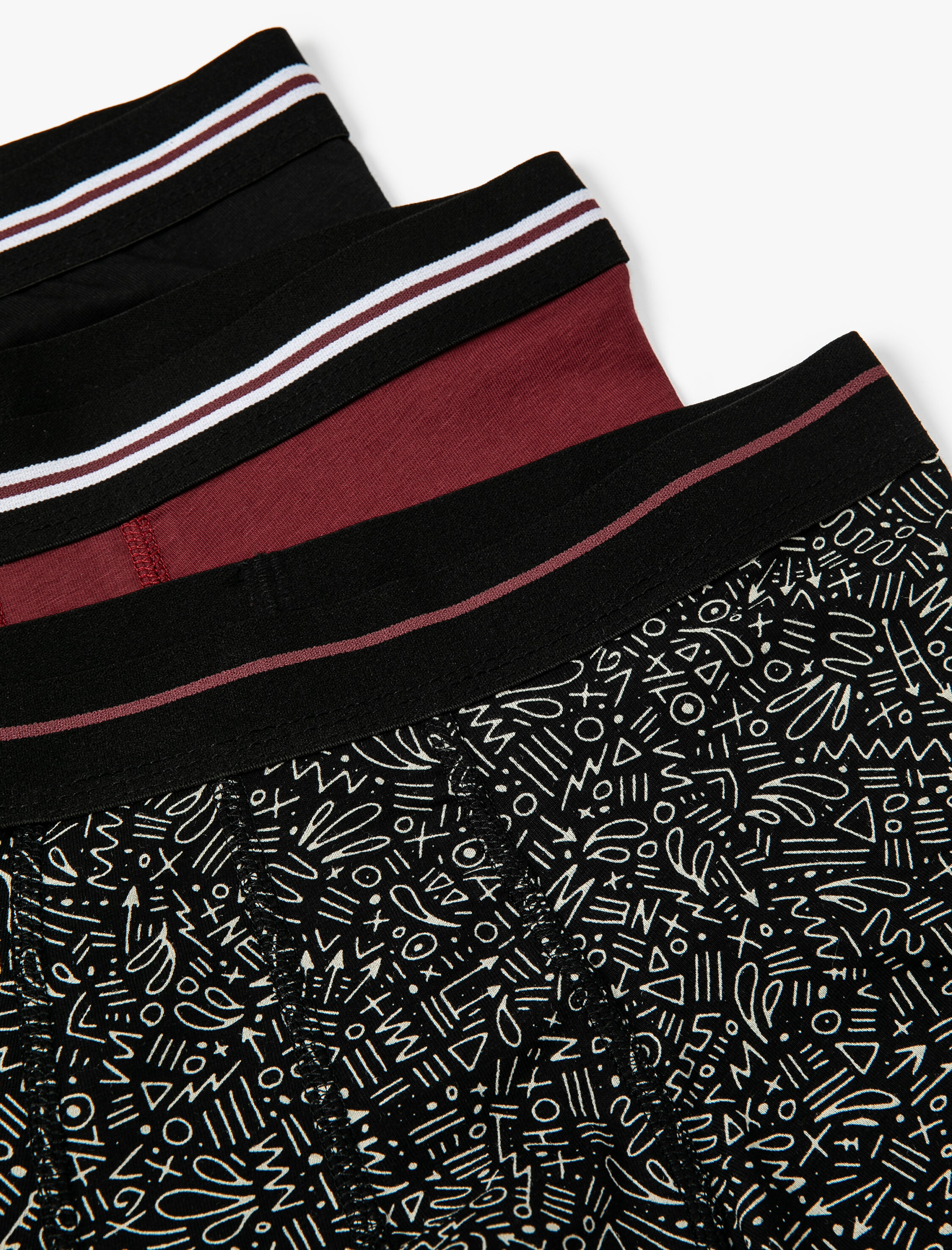   3'lü Boxer Seti Geometrik Baskılı Çok Renkli