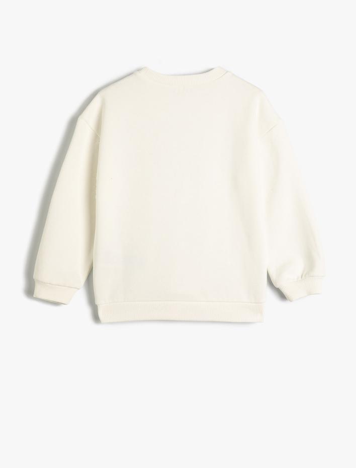 Kız Çocuk Cumhuriyet Baskılı Sweatshirt Kabartma Baskılı Şardonlu