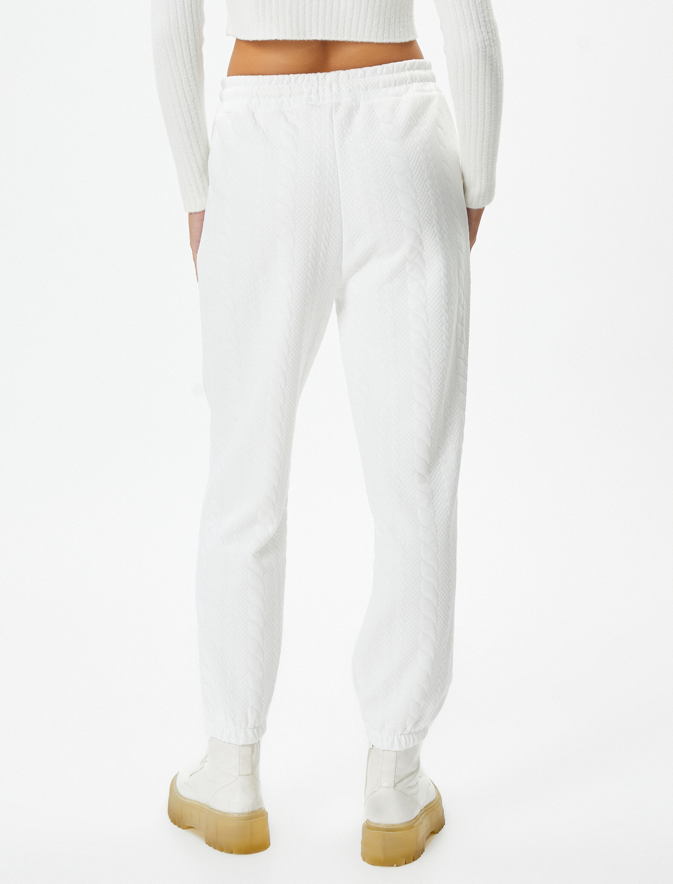   Jogger Eşofman Altı Dokulu Beli Bağcıklı