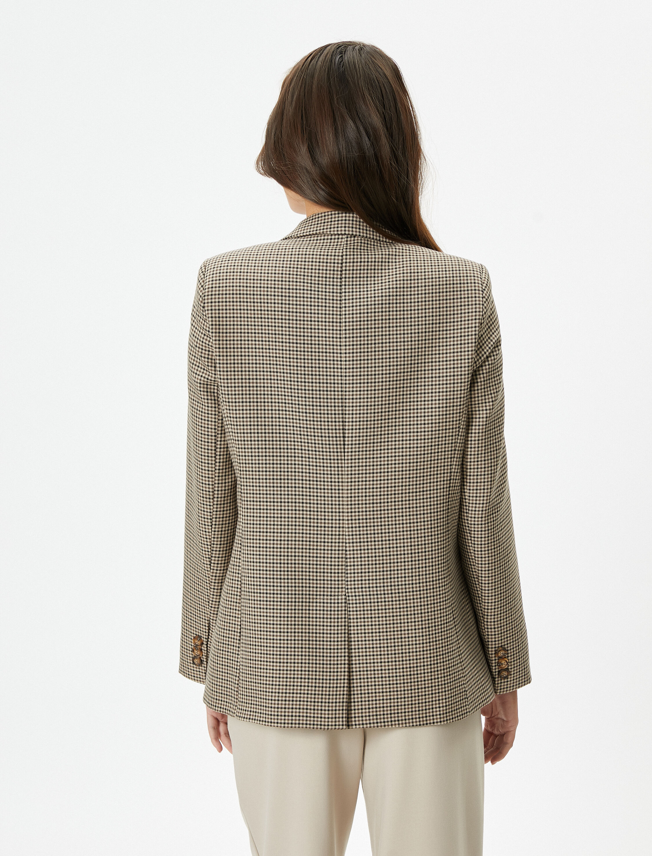   Blazer Ceket Kruvaze Düğmeli Kapaklı Cepli Regular Fit