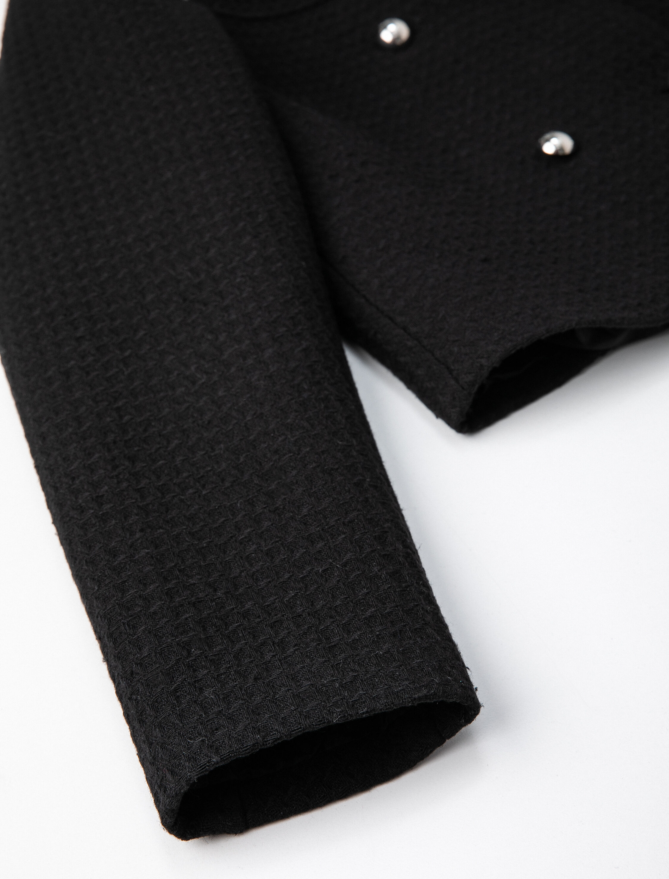   Crop Tüvit Ceket Kruvaze Düğmeli