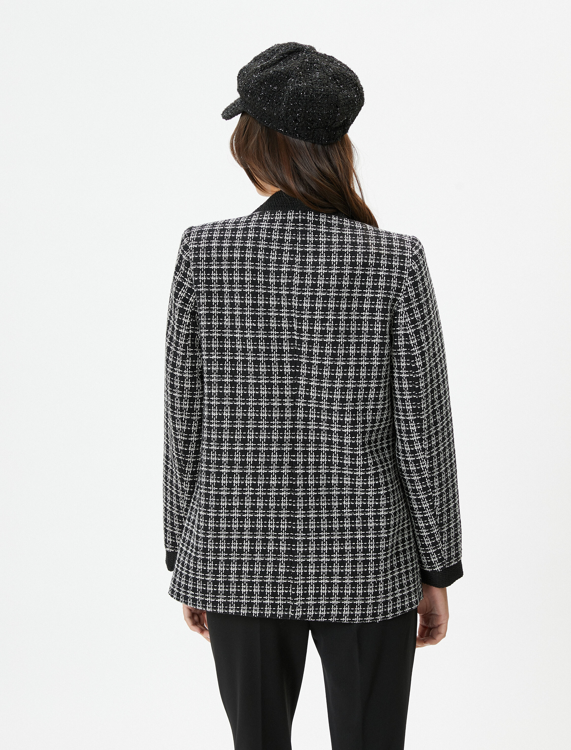   Tüvit Ceket Cepli V Yaka Düğmeli