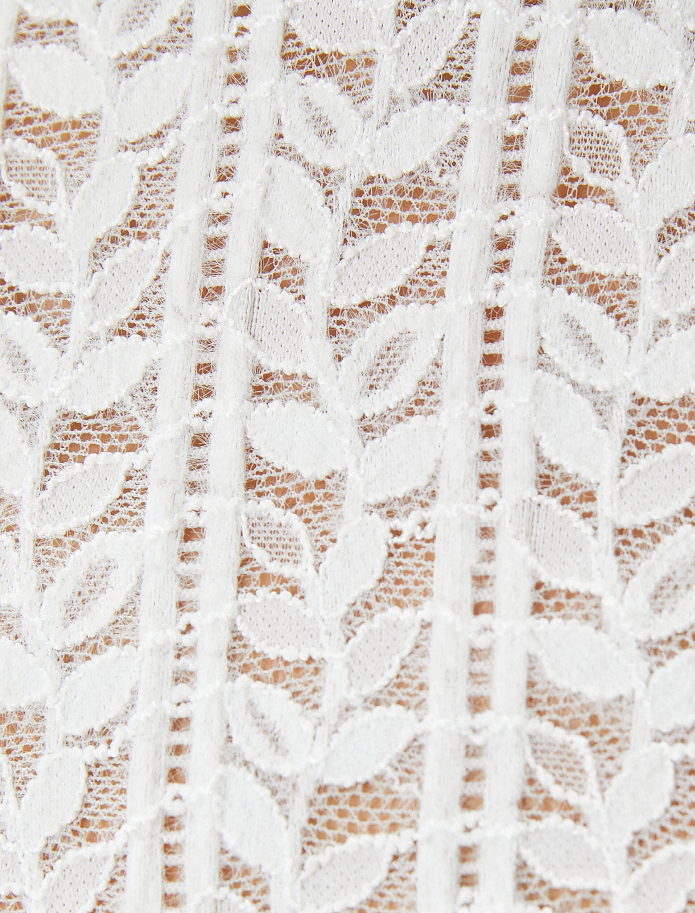   Dantelli Bluz Dik Yaka Gipeli Fırfırlı