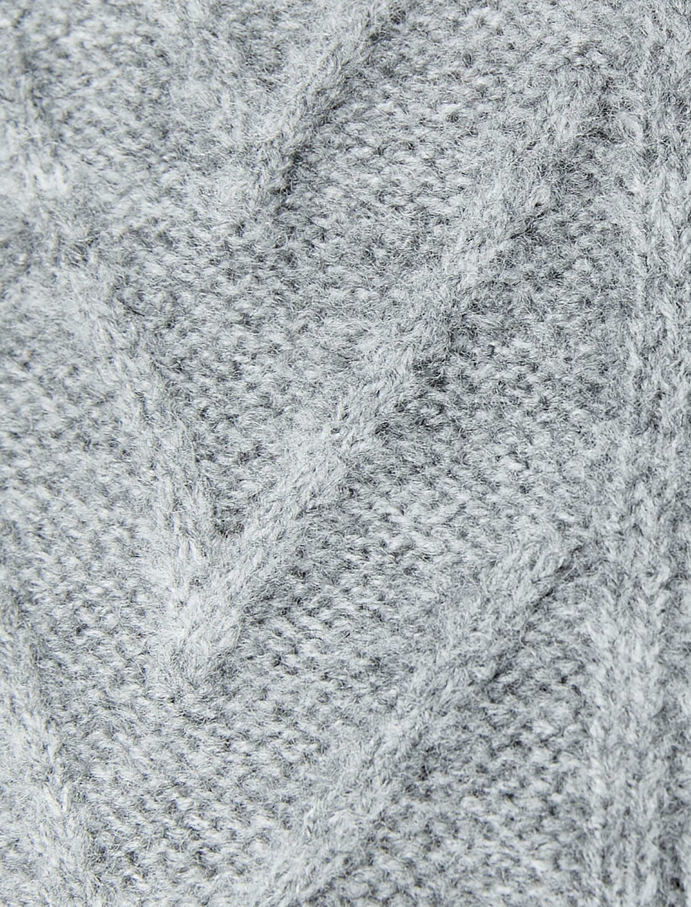   Dik Yaka Süveter Saç Örgüsü Motifli