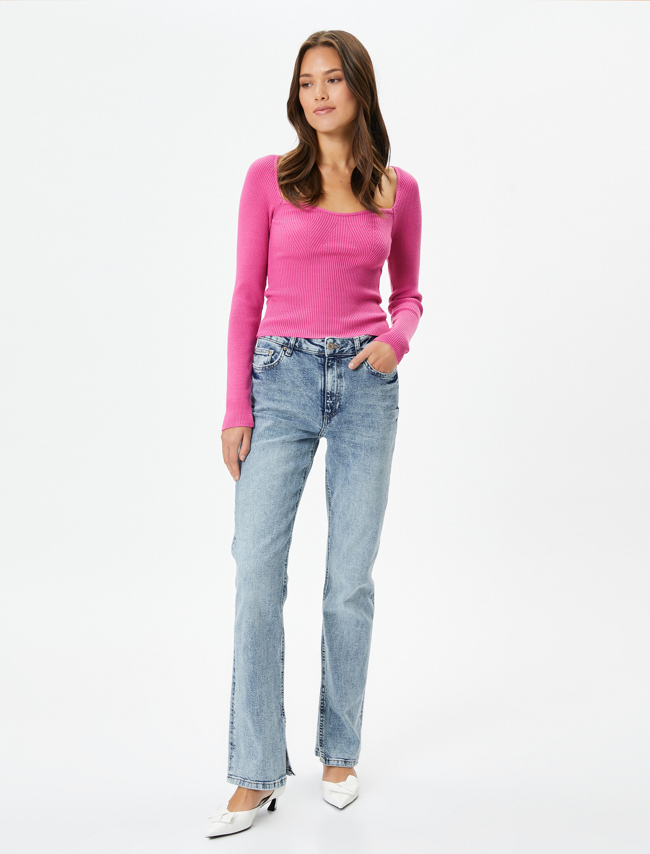   Triko Kazak Kalp Yaka Fitilli