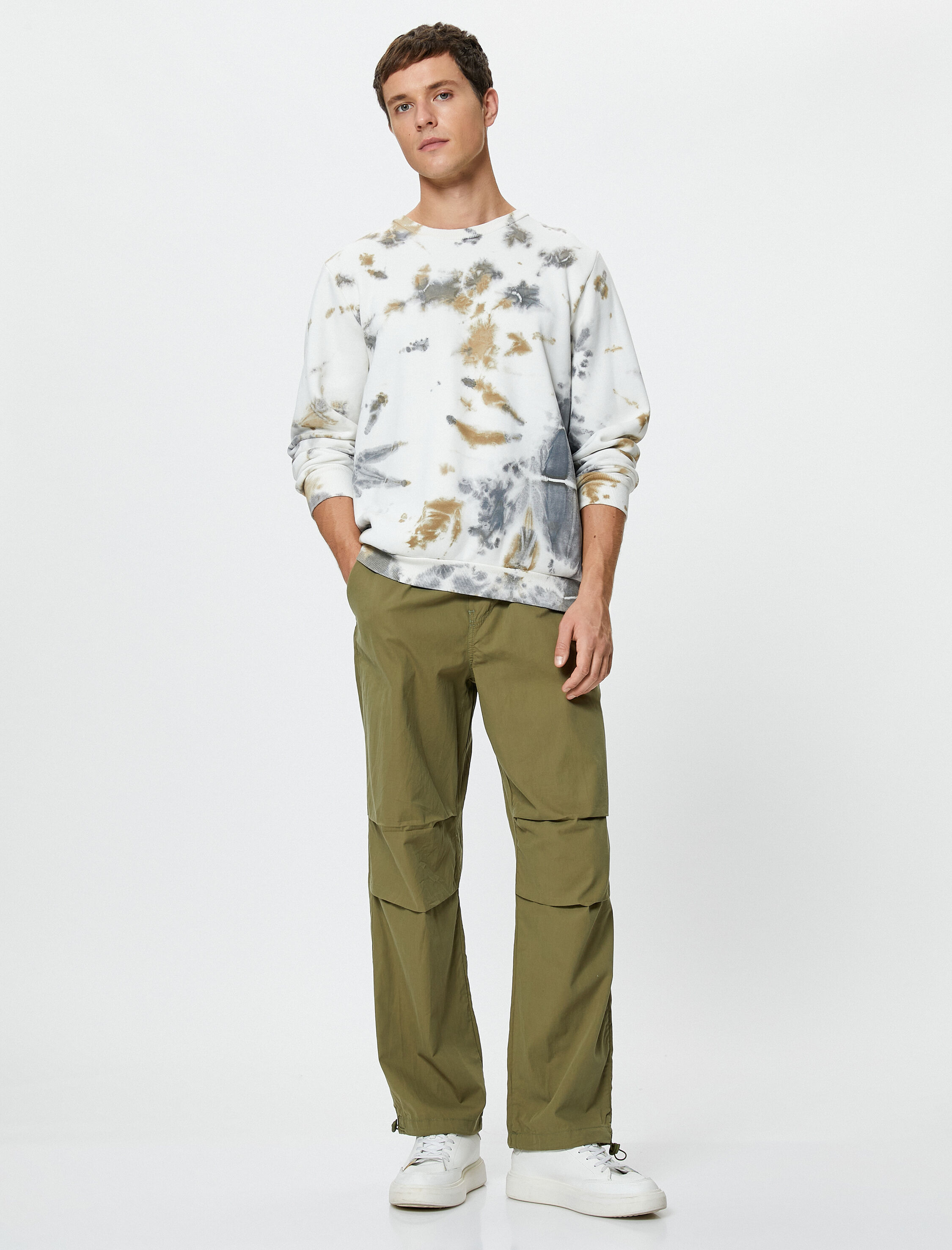   Oversize Paraşüt Bol Pantolon Beli Bağcıklı Cepli