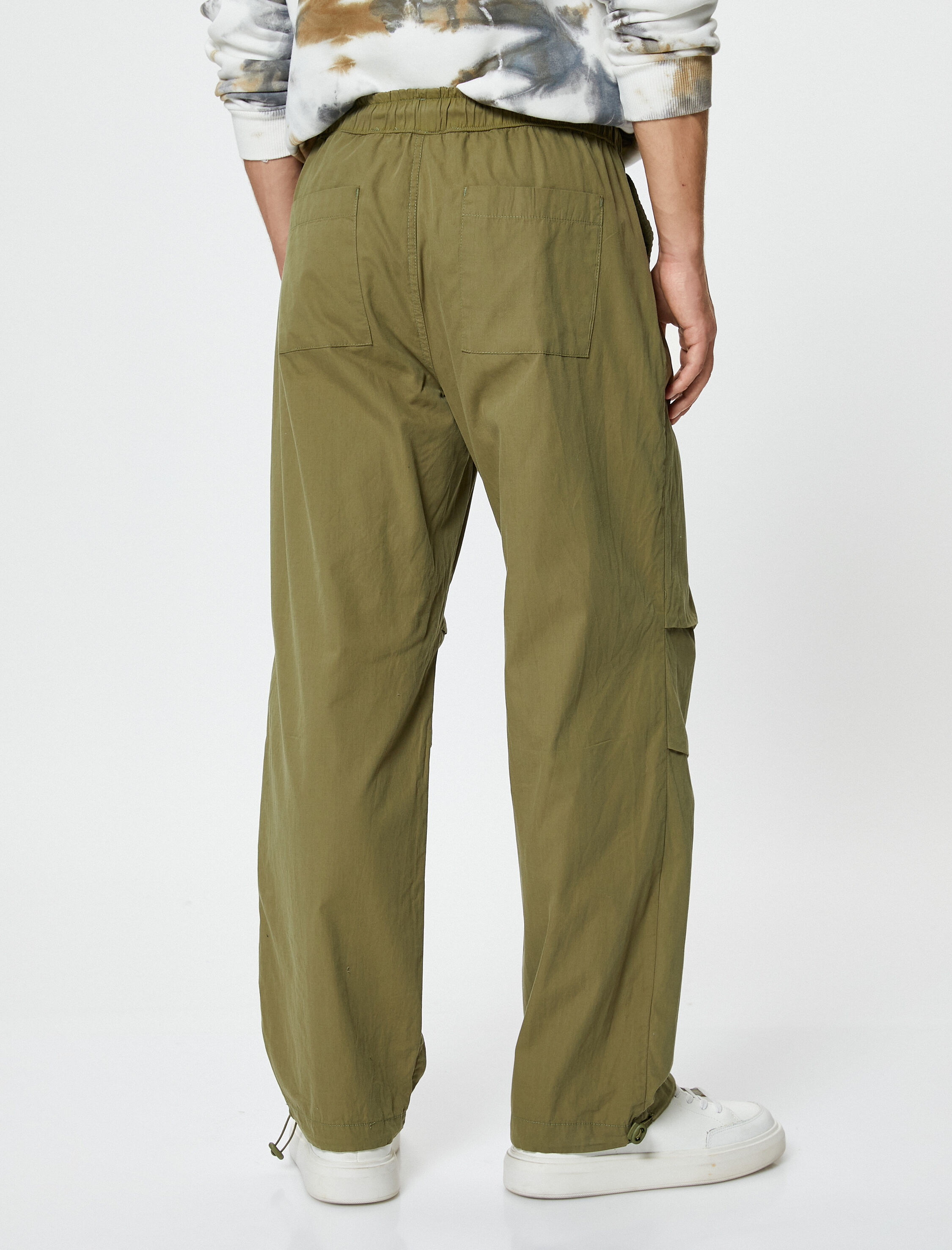   Oversize Paraşüt Bol Pantolon Beli Bağcıklı Cepli