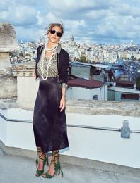 Melis Ağazat X Koton - V Yaka Örgü Crop Hırka