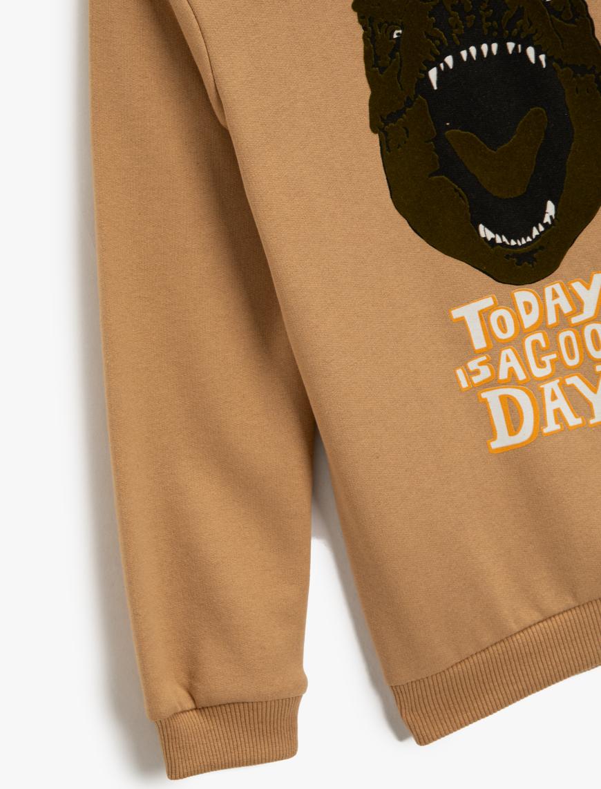  Erkek Çocuk Dinozor Baskılı Sweatshirt