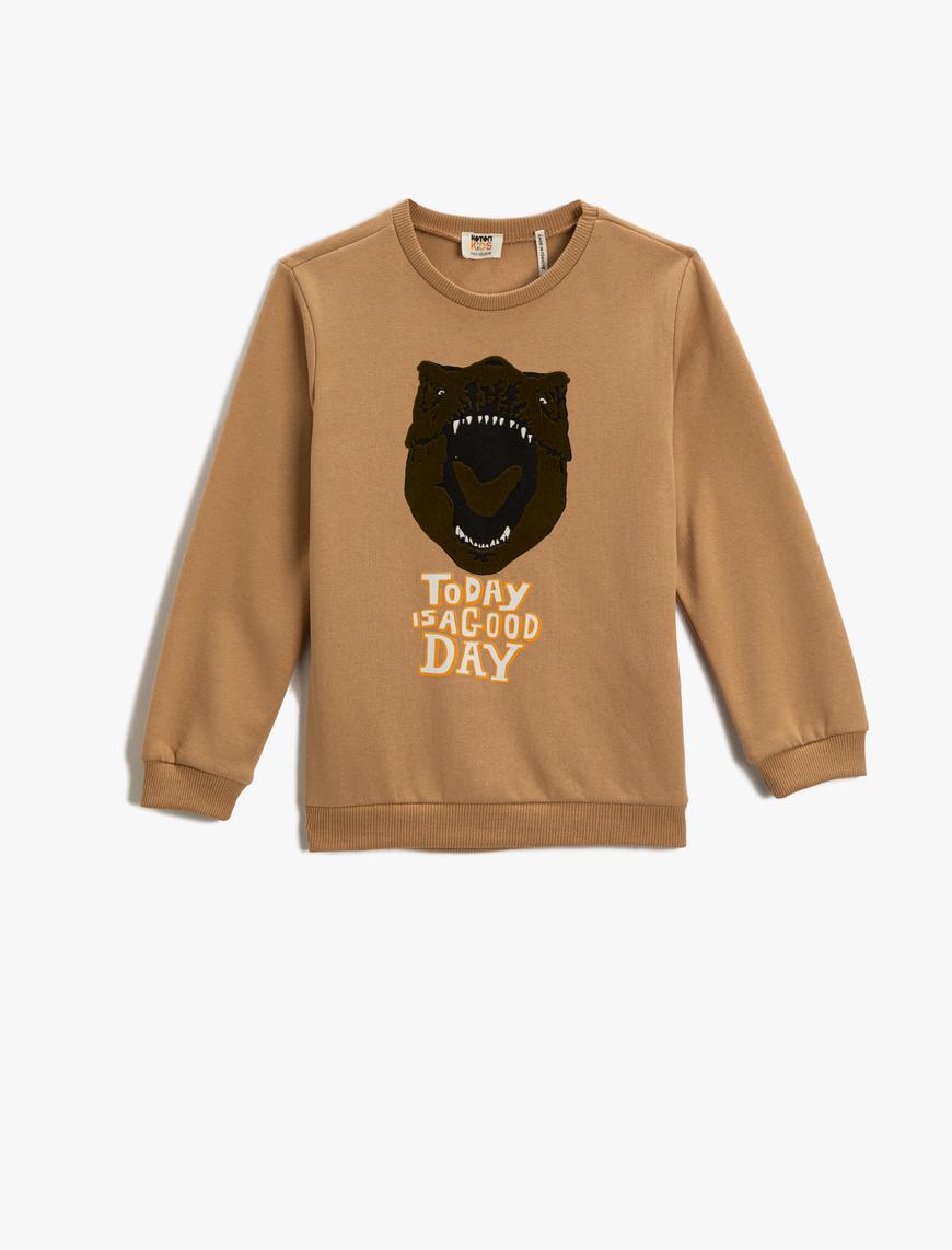  Erkek Çocuk Dinozor Baskılı Sweatshirt