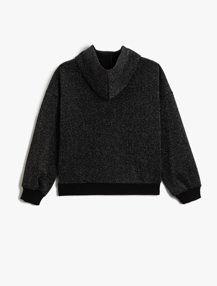 Kız Çocuk Kapüşonlu Sweatshirt İşlemeli