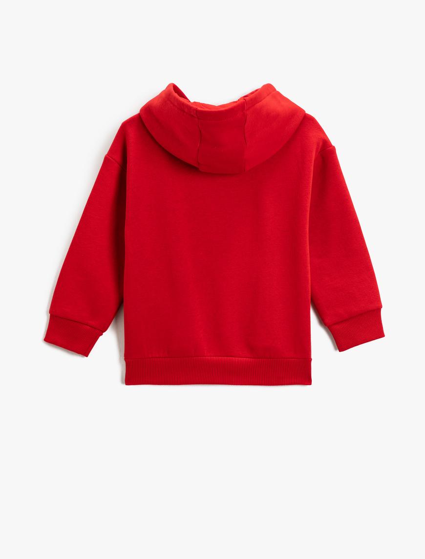  Erkek Çocuk Basic Kapüşonlu Sweat Kanguru Cepli Şardonlu