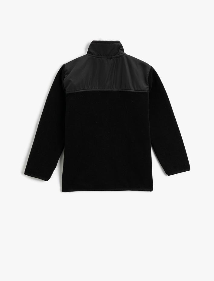 Erkek Çocuk Fermuarlı Polar Sweatshirt Dik Yaka