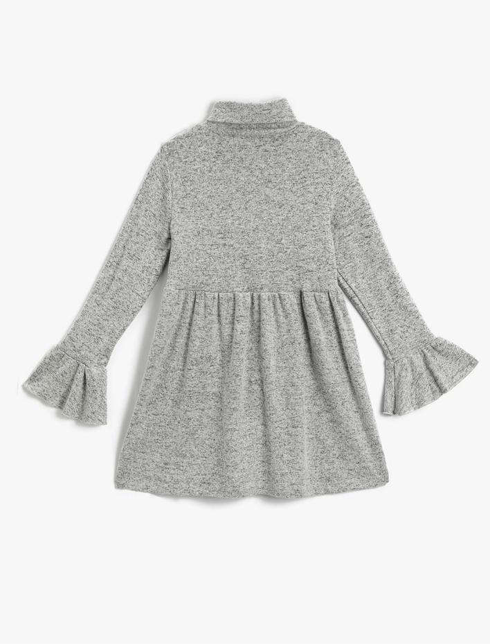 Kız Çocuk Triko Elbise Balıkçı Yaka