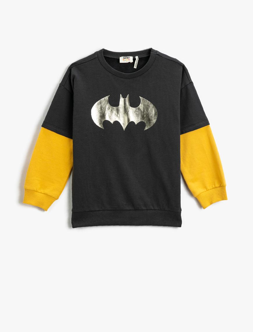  Erkek Çocuk Batman Sweatshirt Lisanslı Baskılı