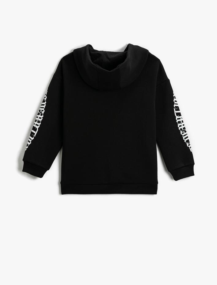 Erkek Çocuk Fermuarlı Kapüşonlu Hırka Baskılı