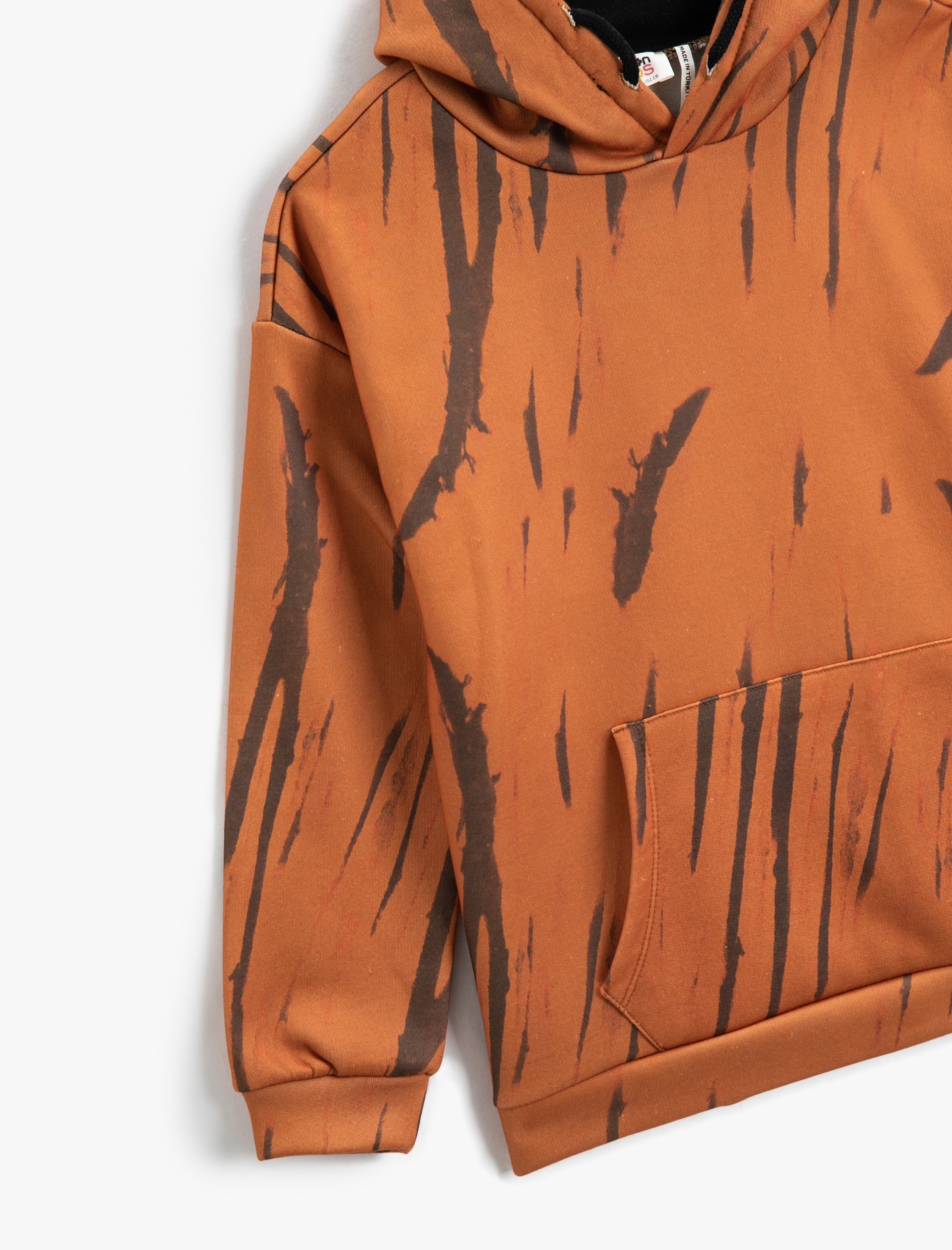  Erkek Çocuk Desenli Kapüşonlu Sweatshirt Şardonlu