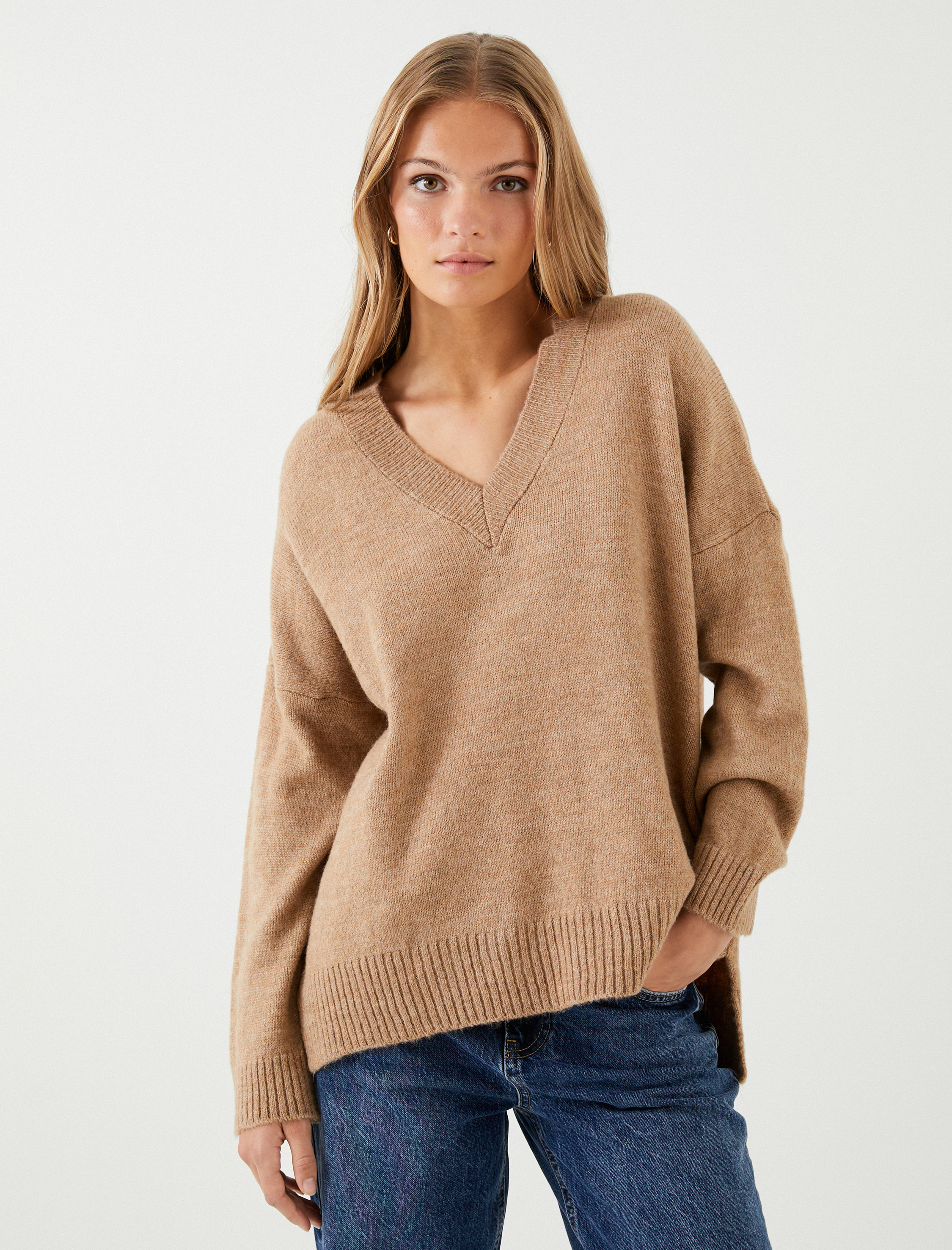   Basic V Yaka Triko Kazak Relax Fit