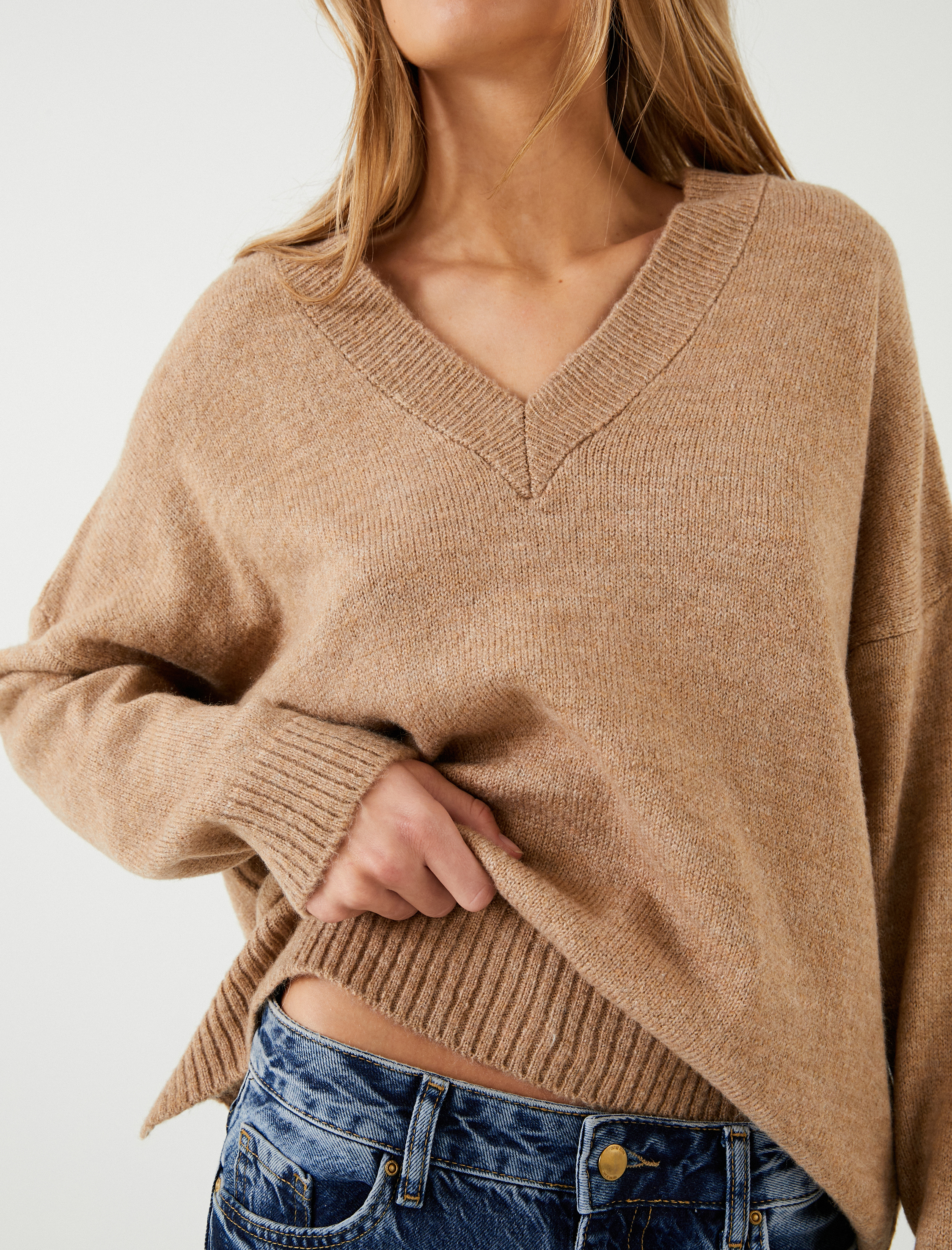   Basic V Yaka Triko Kazak Relax Fit