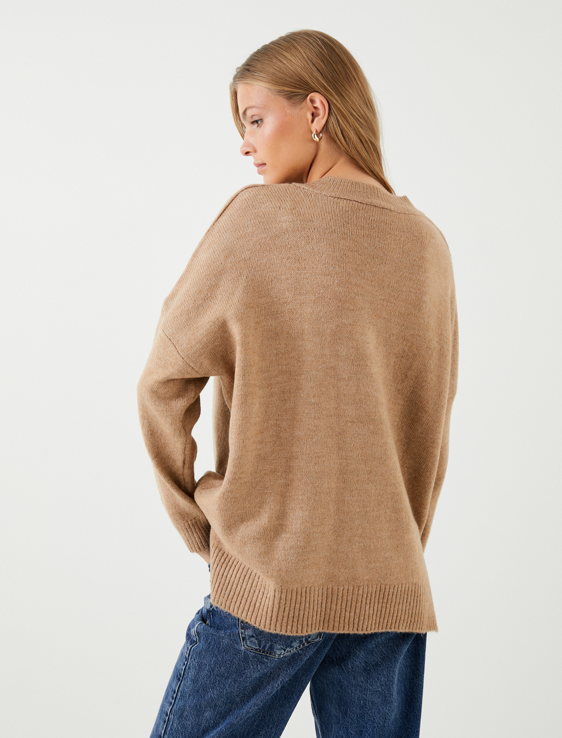   Basic V Yaka Triko Kazak Relax Fit