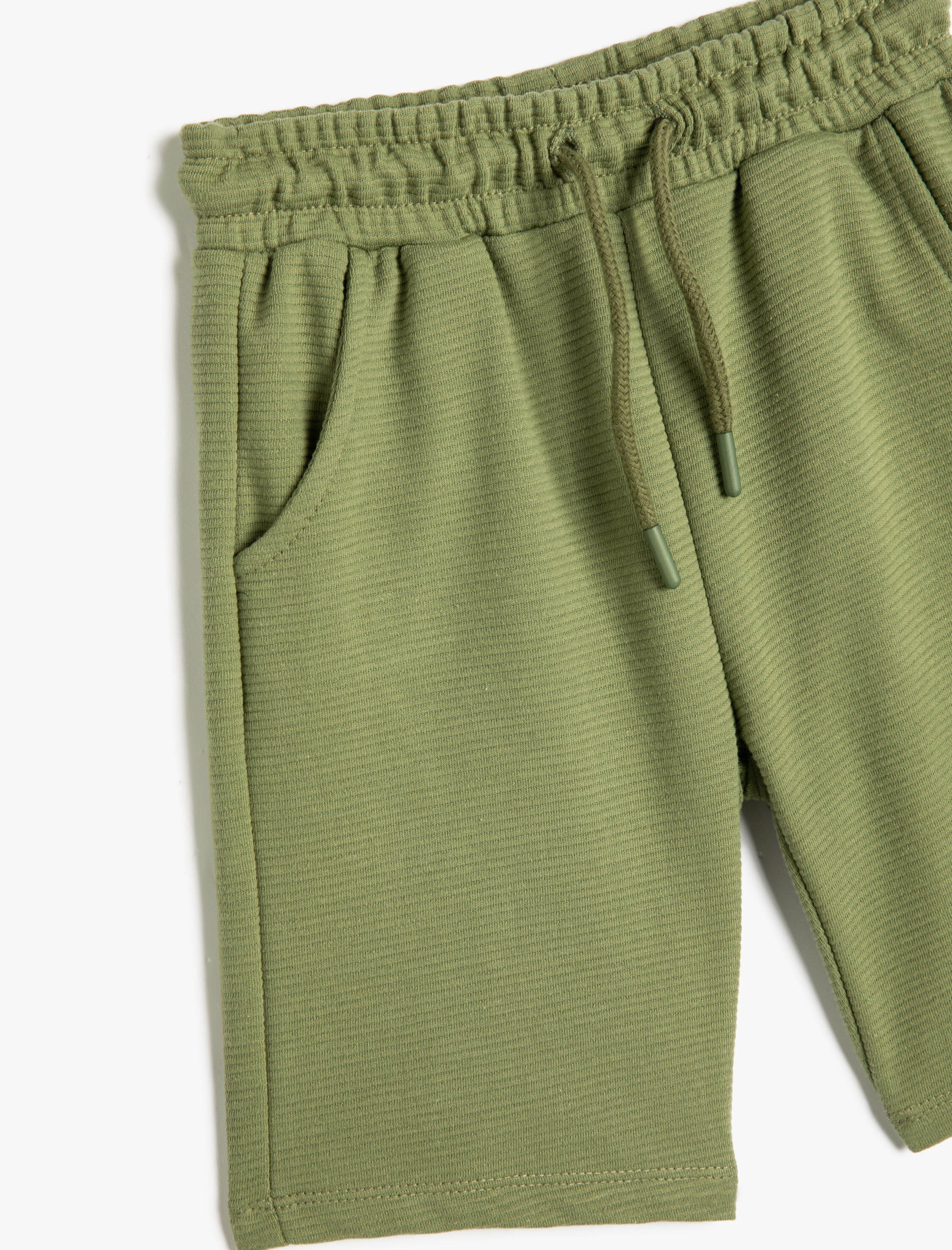  Erkek Çocuk Basic Şort Beli Bağlamalı Dokulu Cepli