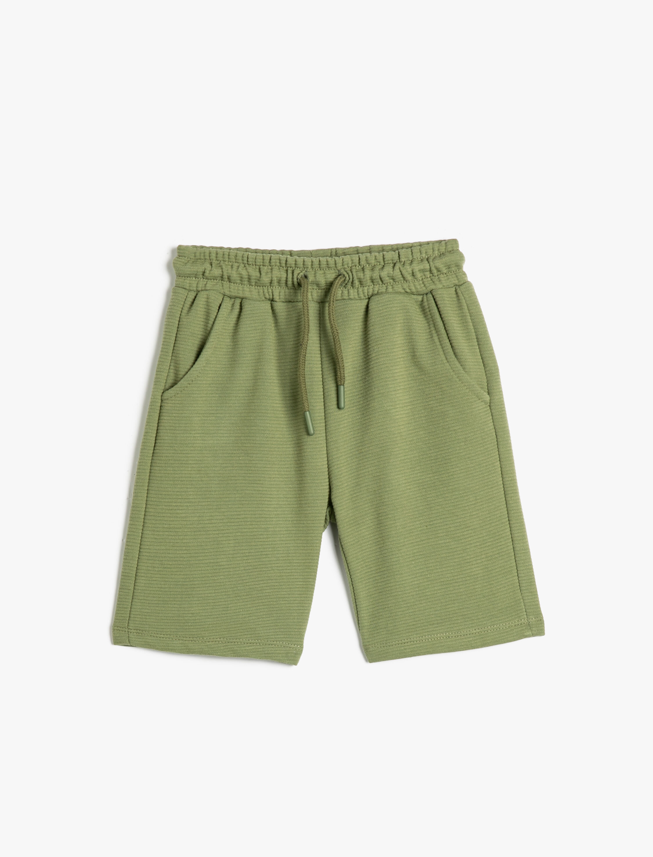  Erkek Çocuk Basic Şort Beli Bağlamalı Dokulu Cepli