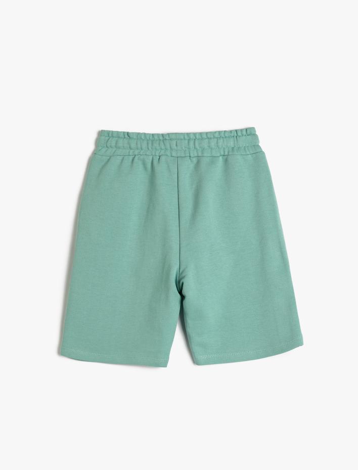 Erkek Çocuk Şort Beli Bağlamalı Baskılı Cep Detaylı Pamuklu