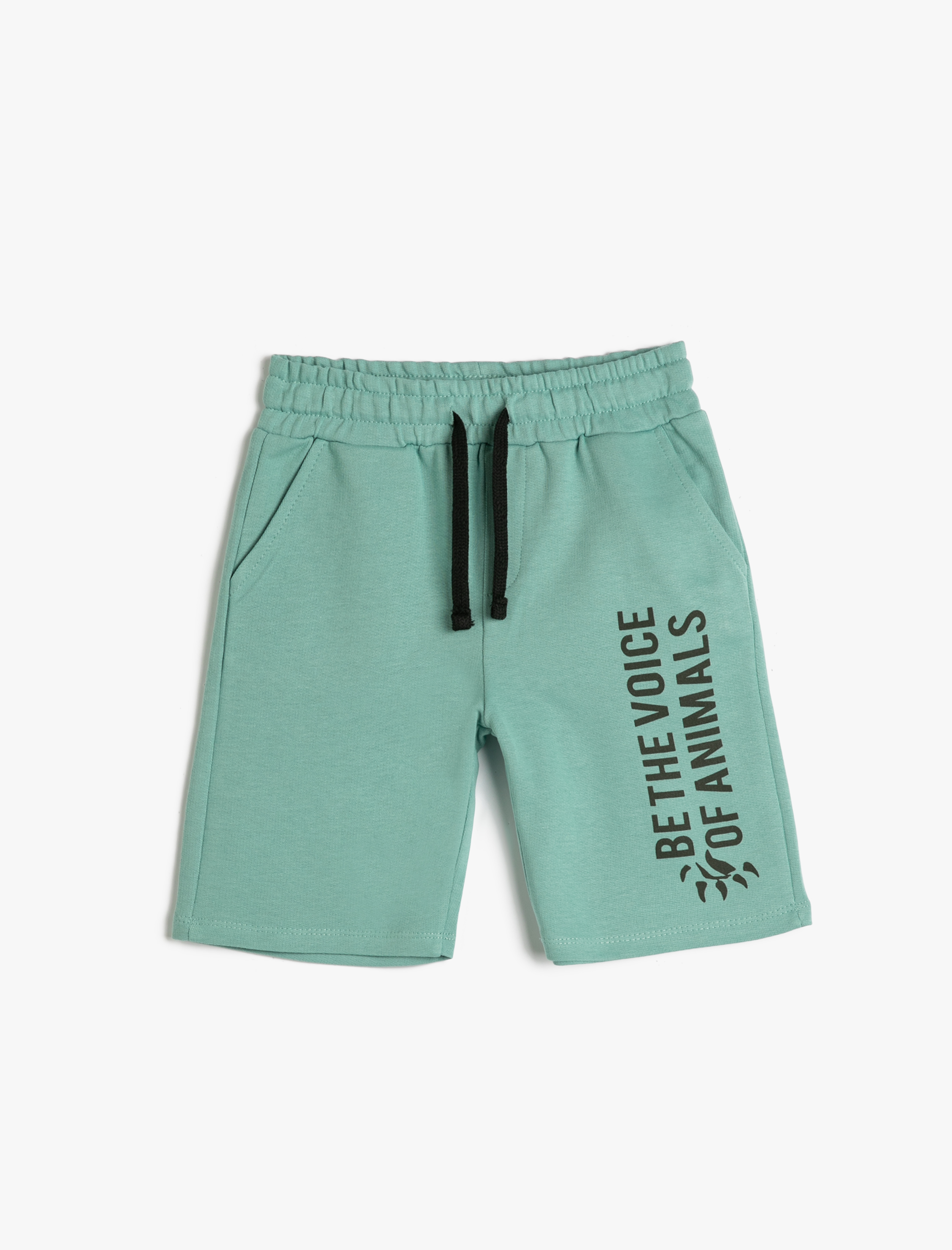  Erkek Çocuk Şort Beli Bağlamalı Baskılı Cep Detaylı Pamuklu