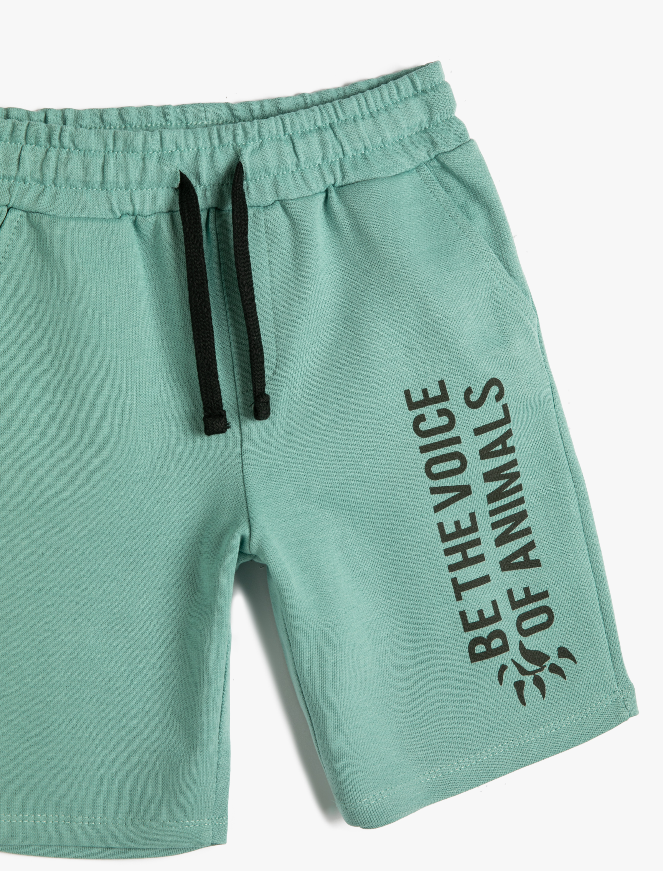  Erkek Çocuk Şort Beli Bağlamalı Baskılı Cep Detaylı Pamuklu