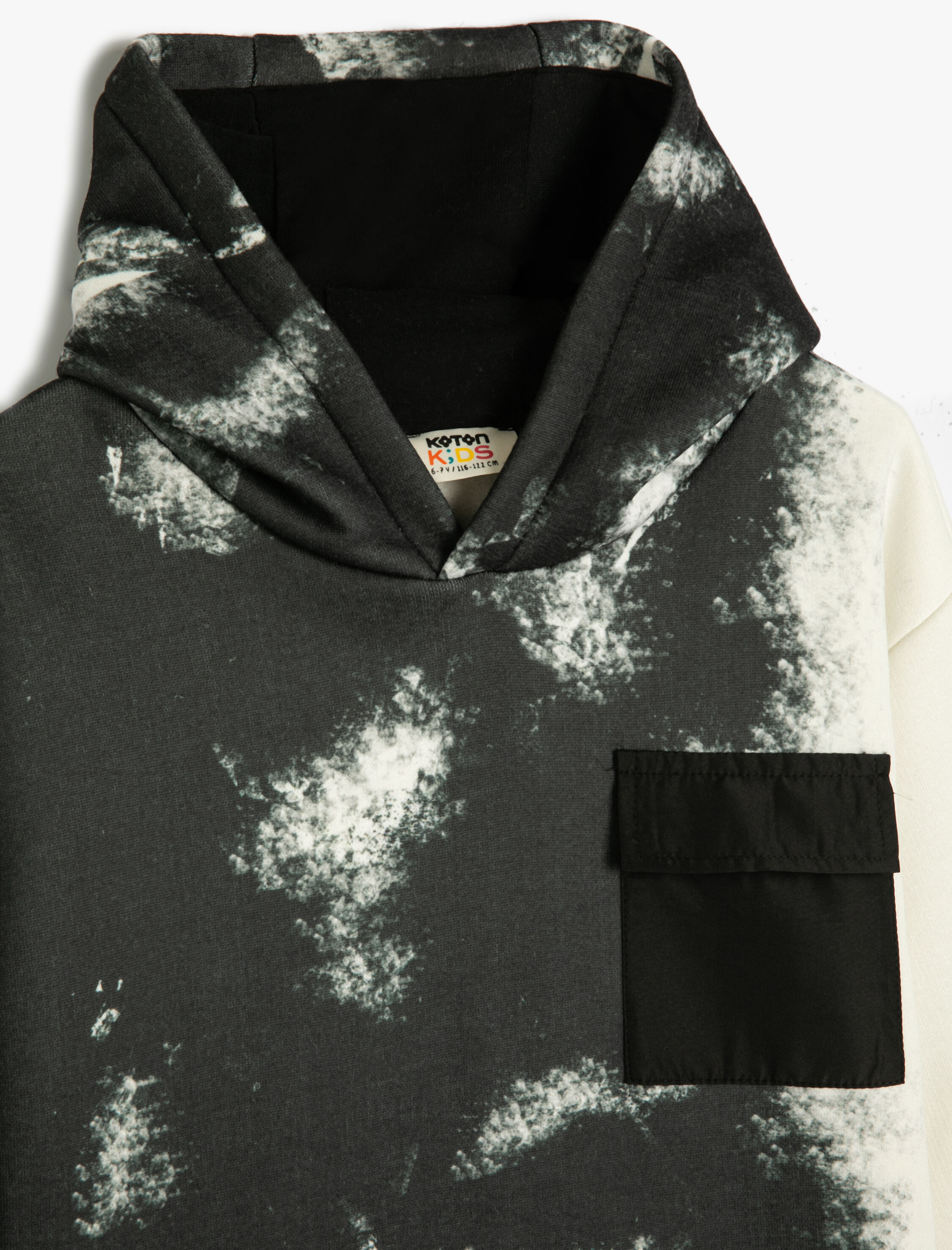  Erkek Çocuk Oversize Kapşonlu Sweatshirt Cep Detaylı Degrade Şardonlu