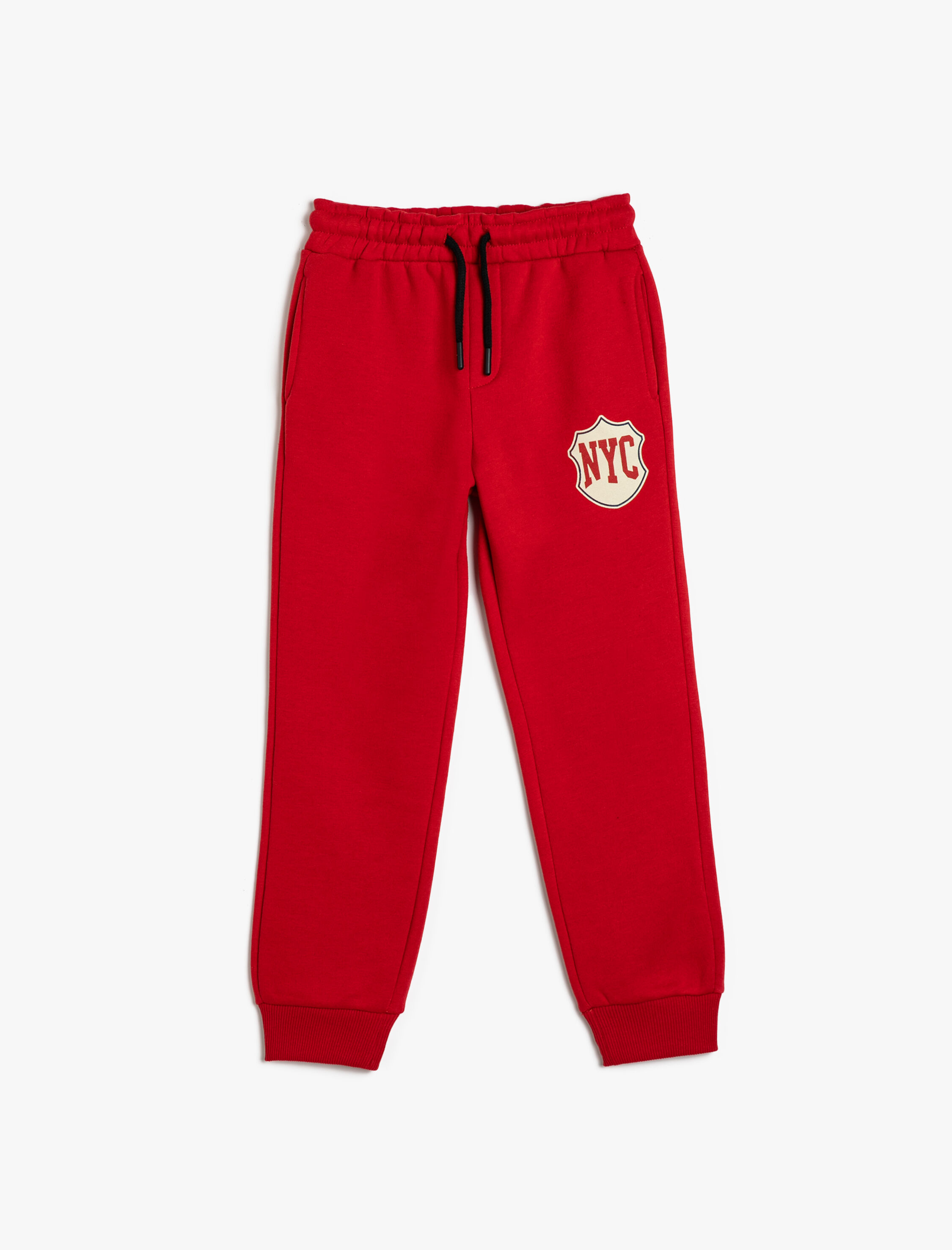  Erkek Çocuk Jogger Eşofman Altı Beli Bağlamalı Baskı Detaylı Cepli