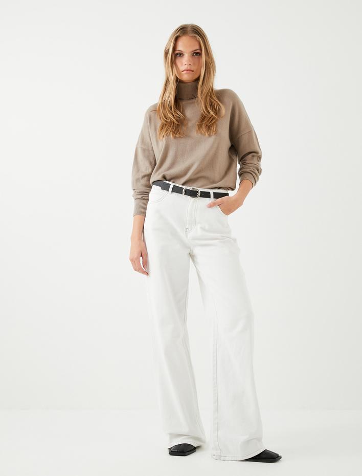  Oversize Triko Kazak Balıkçı Yaka