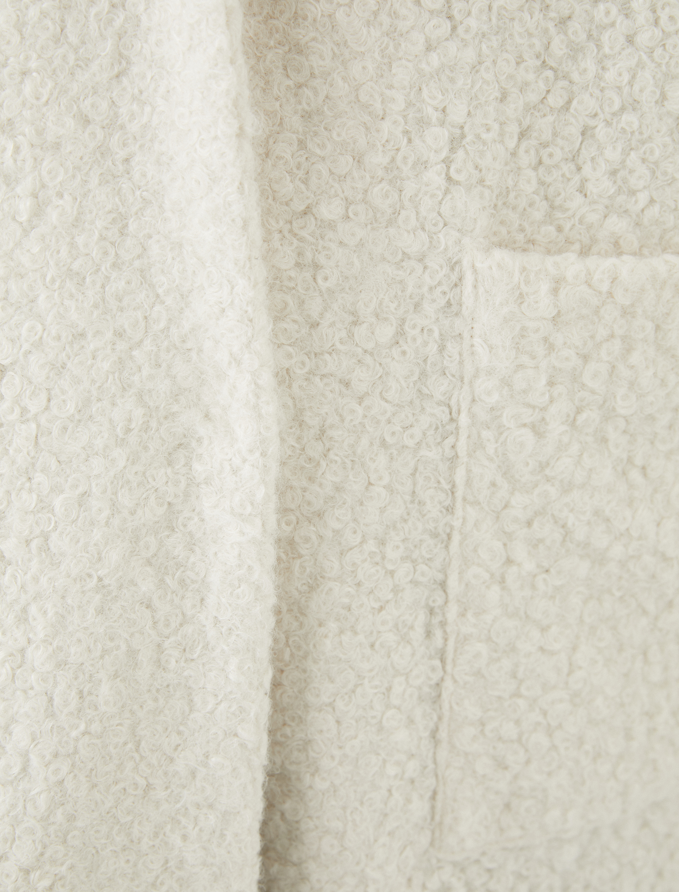   Oversize Uzun Buklet Kaban Kruvaze Cep Detaylı Astarlı