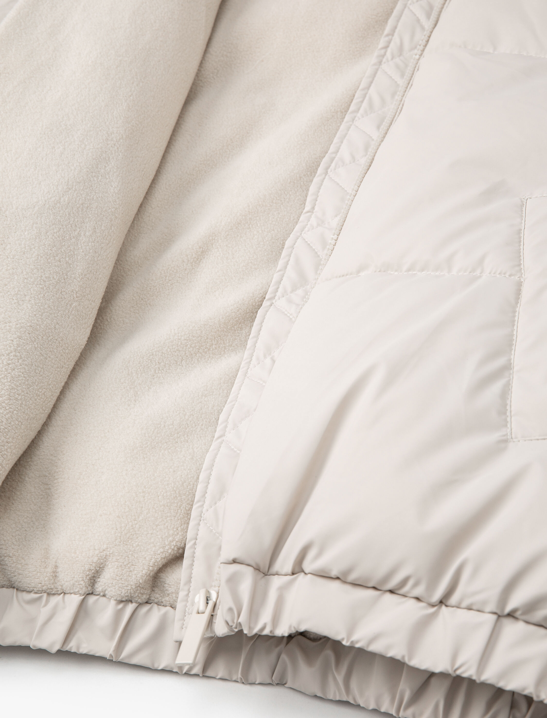   Kısa Şişme Mont Fermuarlı Kapüşonlu Cepli