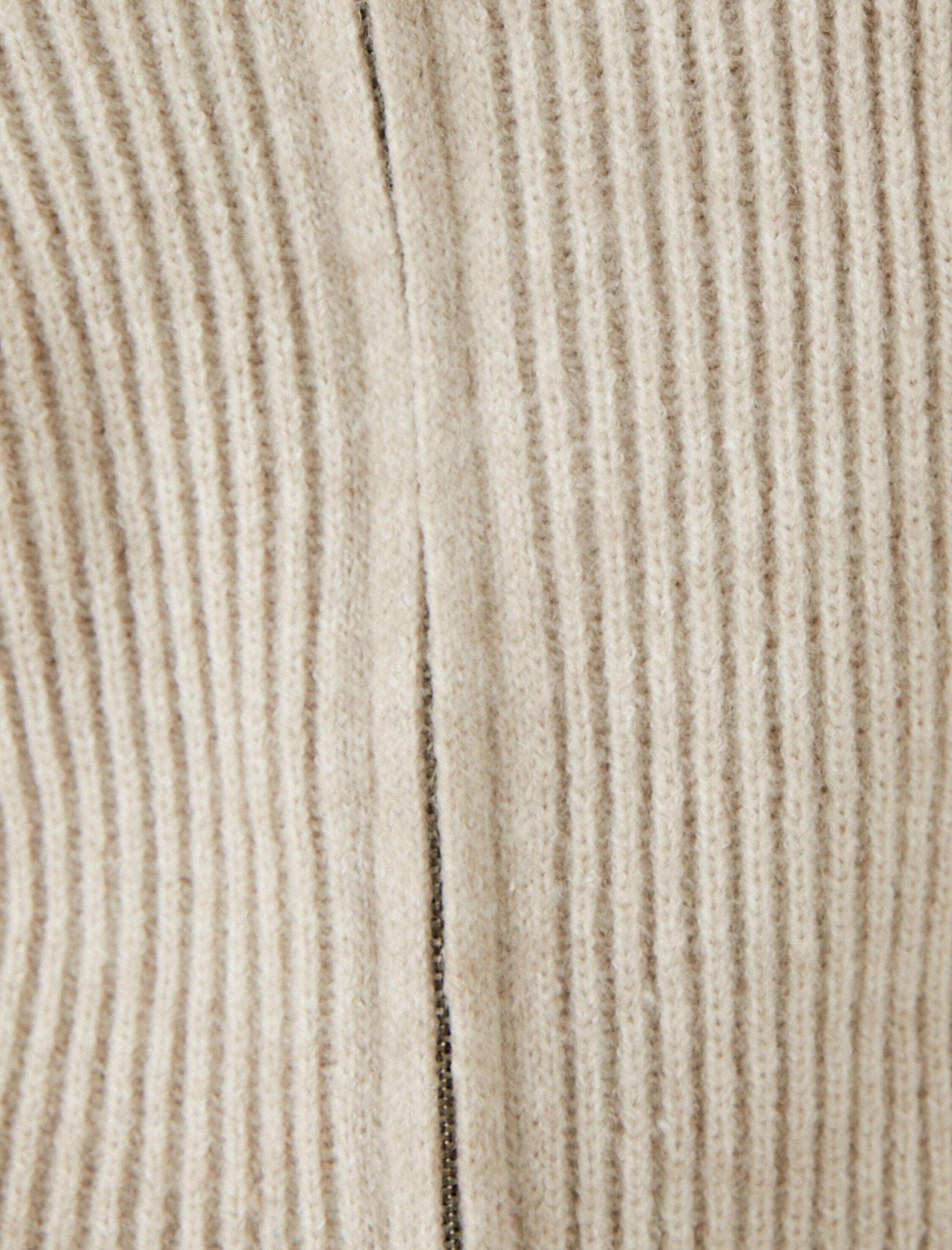   Fermuarlı Hırka Örgü Geniş Yaka Fitilli