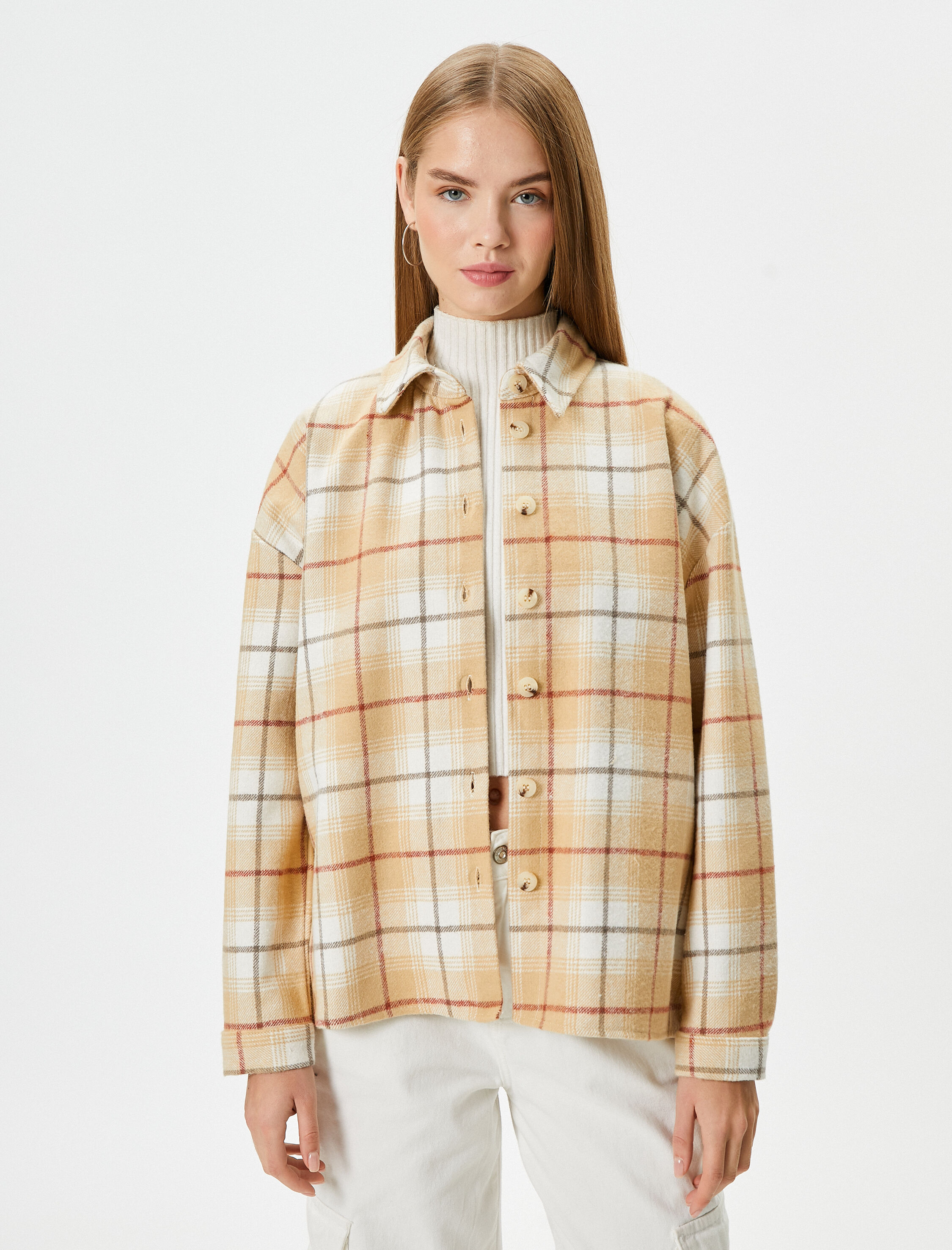   Oduncu Gömleği Yumuşak Dokulu Uzun Kollu Klasik Yaka